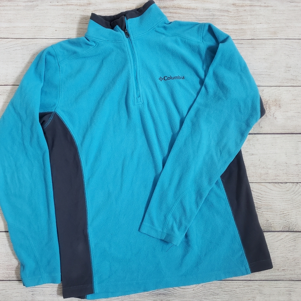 Columbia Blue Fleece Quarter-Zip Pullover